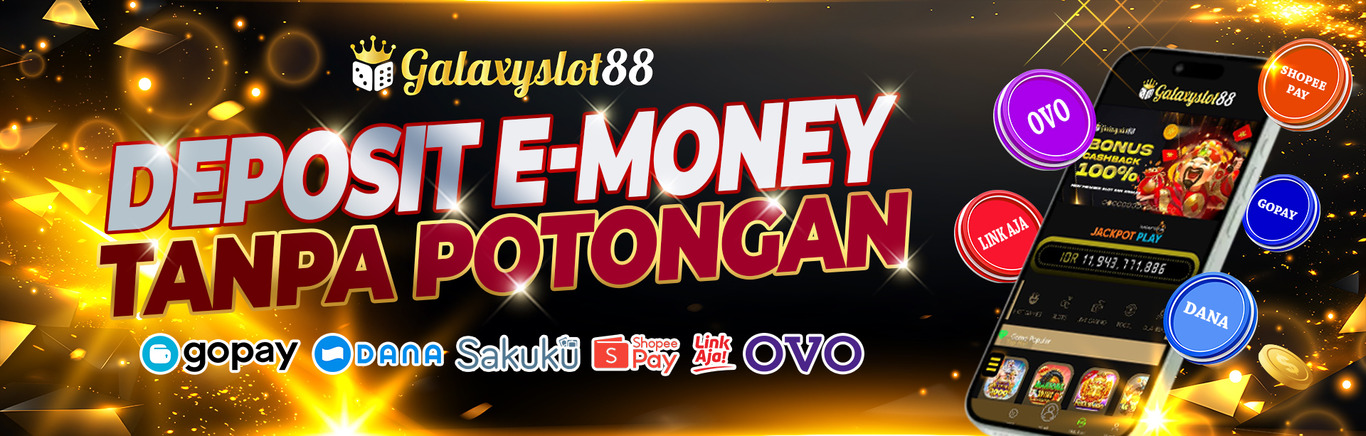 DEPOSIT VIA  EMONEY TANPA POTONGAN